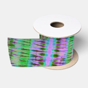 Groovy Lila und grüne Gefärbte Krawatte Ribbon Satinband