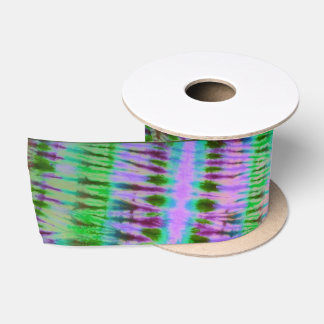 Groovy Lila und grüne Gefärbte Krawatte Ribbon Satinband
