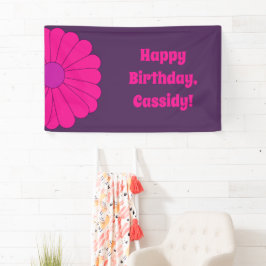 Groovy Lila und Pink Hippie Blume Power Banner