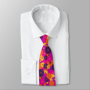 Groovy Lila und Pink Hippie Blume Power Krawatte