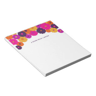 Groovy Lila und Pink Hippie Blume Power Notizblock