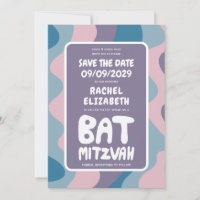 Groovy Lila Waves Custom Bat Bar Bnai Mitzvah