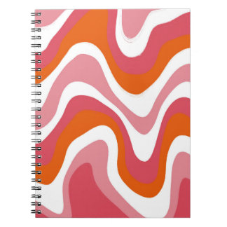 Groovy Liquid Orange und Pink Wavy Notizblock