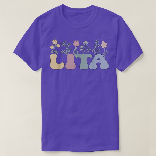 Groovy Lita Großmutter Blume Lita Oma T-Shi T-Shirt (Design vorne)