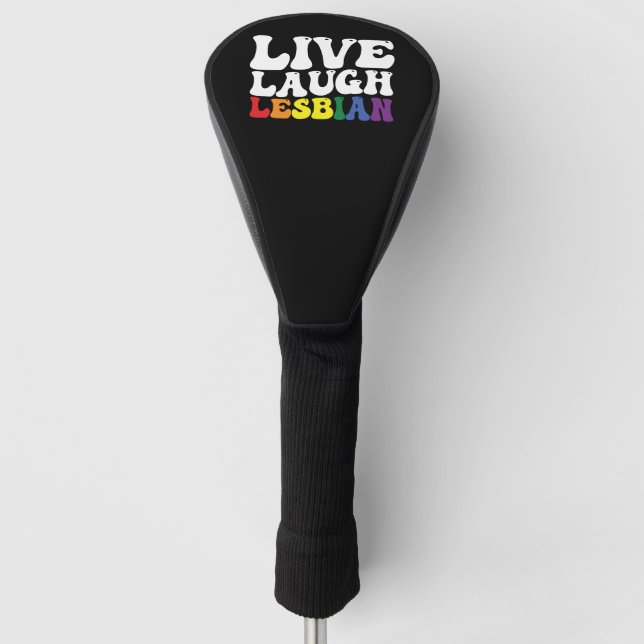 Groovy Live Laugh Lesbian LGBT Pride Golf Headcover (Vorderseite)