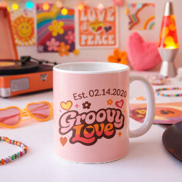 Groovy Love Personalized Valentine’s Gift Retro Kaffeetasse