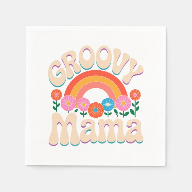 Groovy Mama Boho Vibes Serviette (Vorderseite)