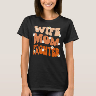 Groovy Mama Ehefrau Kämpfen Leukämie Bewusstsein T-Shirt