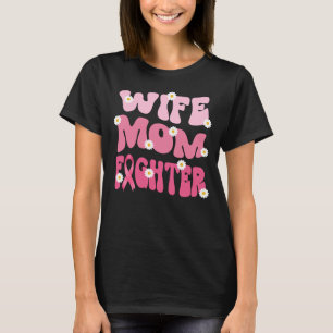 Groovy Mama Ehefrau Kämpfer Brustkrebs Bewusstsein T-Shirt