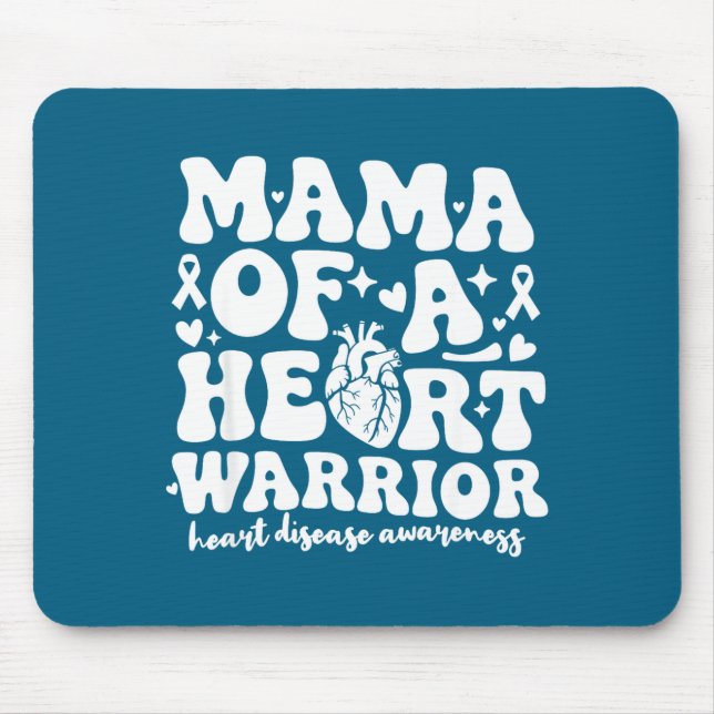 Groovy Mama Of A Heart Warrior Chd Awareness Heart Mousepad (Vorne)