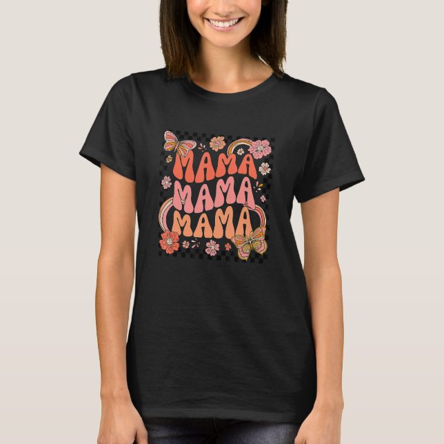 Groovy mama one thankful mama thanksgiving mors da T-Shirt (Vorderseite)