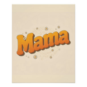 Groovy Mama Retro 70er Jahre Typografie Wandkunst  Poster