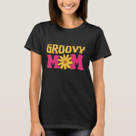 Groovy Mama Retro Blume T - Shirt
