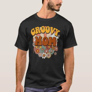 Groovy Mama Retro Matching Family Blume Mama T-Shirt