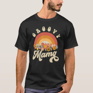 Groovy Mama Retro Rainbow Farbige Blume Mama T-Shirt
