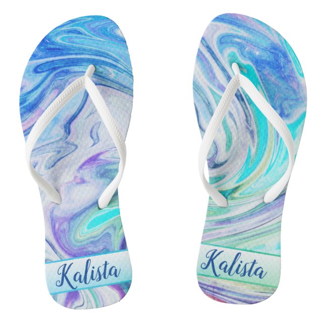 Groovy Marble Swirl Flip Flops (Fußbett)