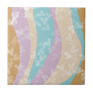 Groovy-Marmor-Wirbel Pastell-Herz-Stempel Fliese
