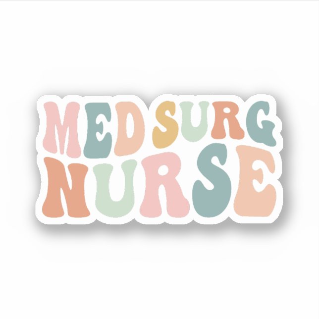 Groovy Med-Surg Krankenschwester, medizinische chi Aufkleber (Vorderseite)