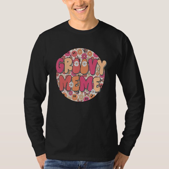 Groovy Meme Hippie Retro Groovy Flower Fall Vibes T-Shirt (Vorderseite)