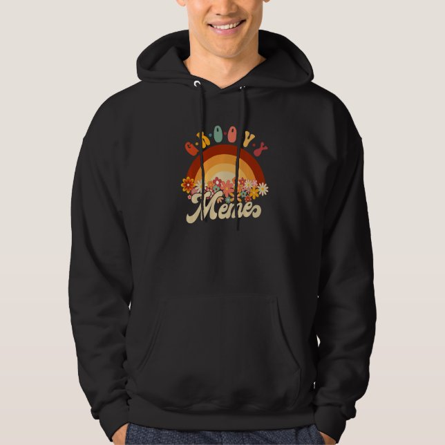 Groovy Meme Retro Rainbow 70s Grandma Matching Fam Hoodie (Vorderseite)