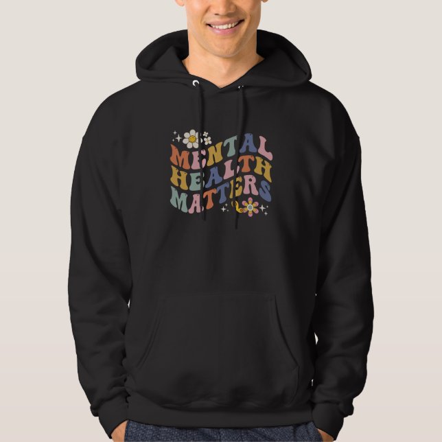 Groovy Mental Health Matters Human Brain Illness A Hoodie (Vorderseite)
