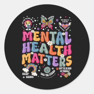 Groovy Mental Health S Human Brain Illusion Awaren Runder Aufkleber