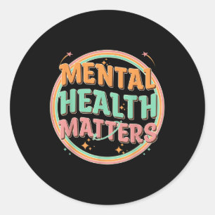 Groovy Mental Health S Human Mental Awareness Runder Aufkleber