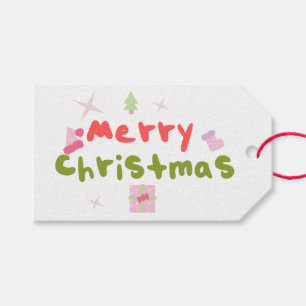 Groovy Merry Christmas Tree Bubble Letters Geschenkanhänger
