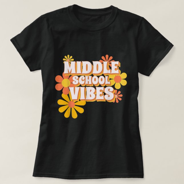 Groovy Middle School Vibes Retro zurück zur Schule T-Shirt (Design vorne)