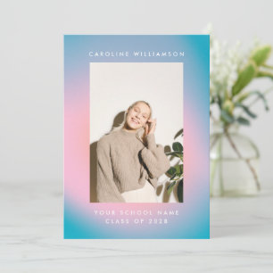 Groovy Mod Pastel Retro Custom Foto Abschluss Ankündigung