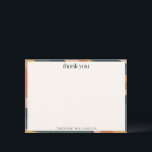 Groovy Modern Earth Tone Wavy Stripe Personalized Dankeskarte<br><div class="desc">This personalized thank you card features a modern wavy stripe border in warm earthy tones including terracotta, mustard, teal, and peach. The clean cream background leaves plenty of room for a handwritten message while the name at the bottom adds a personal finishing touch. Perfect for wedding thank you notes, graduation...</div>