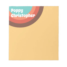 Groovy Modern Retro Farbige Kurven Personalisiert Notizblock