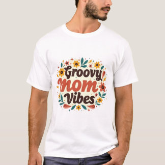 Groovy Mom Vibes Retro Floral Daisy Graphic T-Shirt