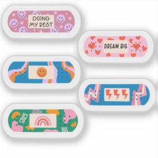 Groovy Motivierend Pflaster - Retro Healing Vibes Aufkleber