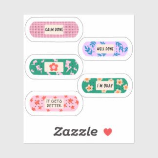 Groovy Motivierend Pflaster - Retro Healing Vibes Aufkleber