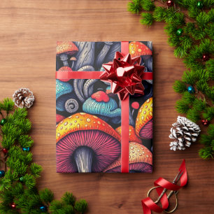 Groovy Mushroom Retro Wrapping Paper Geschenkpapier