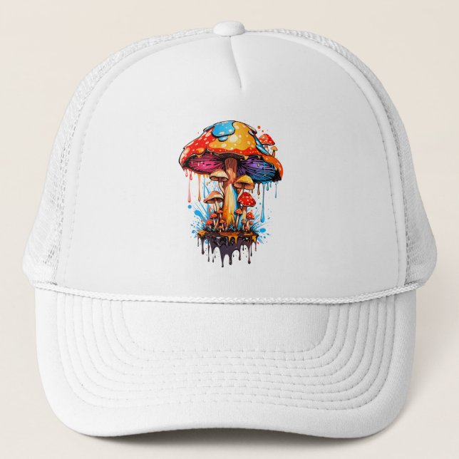 Groovy Mushroom Vibes Truckerkappe (Vorderseite)