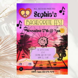 Groovy Music Festival Junggesellinnenabschied Einl Einladung