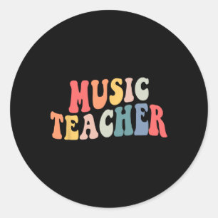 Groovy-Musiklehrer-Teamlehrer Zurück Zur Schule Runder Aufkleber