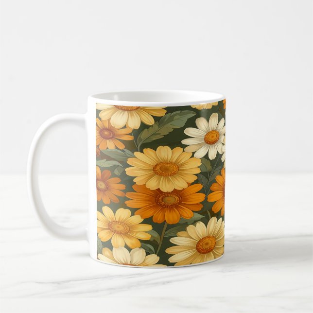 Groovy Nana Retro Floral Split Font Gift Kaffeetasse (Links)