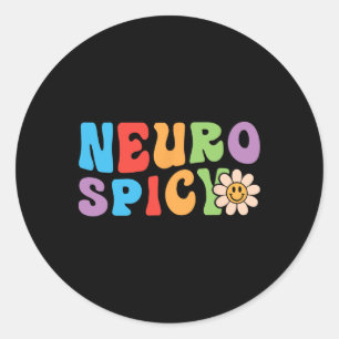Groovy Neurospicy - Neurodivergent Adhäd Asd Autis Runder Aufkleber
