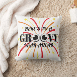 Groovy New Year Celebration - Customizable Design Kissen