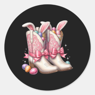 Groovy Niedlich Easter Eggs Boots Western Cowboy H Runder Aufkleber