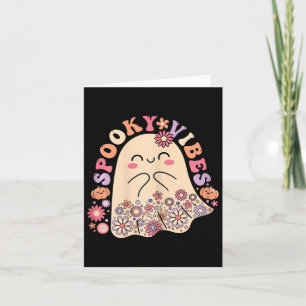 Groovy Niedlich Kawaii Ghost Floral Spooky Vibes H Karte
