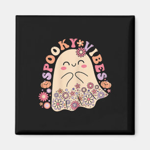 Groovy Niedlich Kawaii Ghost Floral Spooky Vibes H Magnet