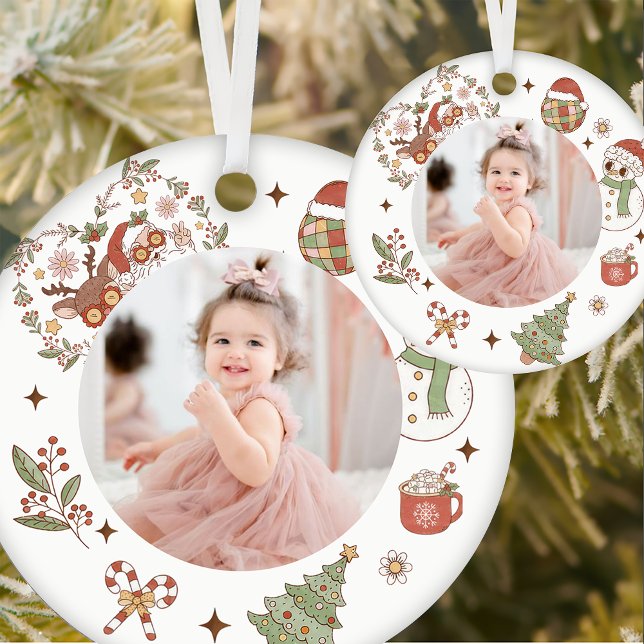 Groovy Niedlich Santa Birthday Party Keramik Keramik Ornament (Von Creator hochgeladen)