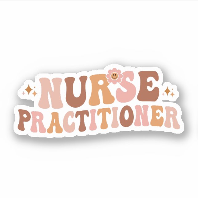 Groovy Nurse Practitioner, NP Krankenpflege Aufkleber (Vorderseite)