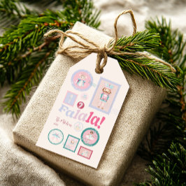 Groovy Nussknacker Retro-Pastell-Weihnachten Geschenkanhänger