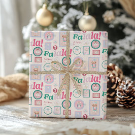 Groovy Nussknacker Retro Pastell Weihnachten Geschenkpapier