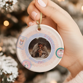 Groovy Nussknacker Retro Pastell Weihnachten Keramik Ornament